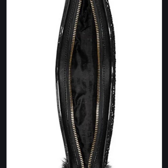 kate spade dress the part black glitter mask clutch bag purse nwot - Picture 4 of 9